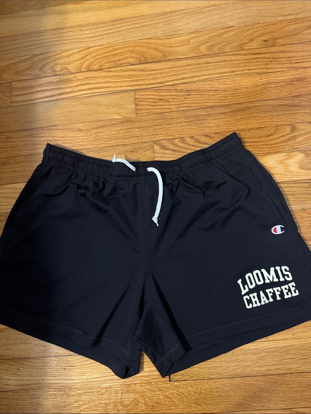 Champion Black Women's Athletic Shorts with Loomis Chaffee Logo